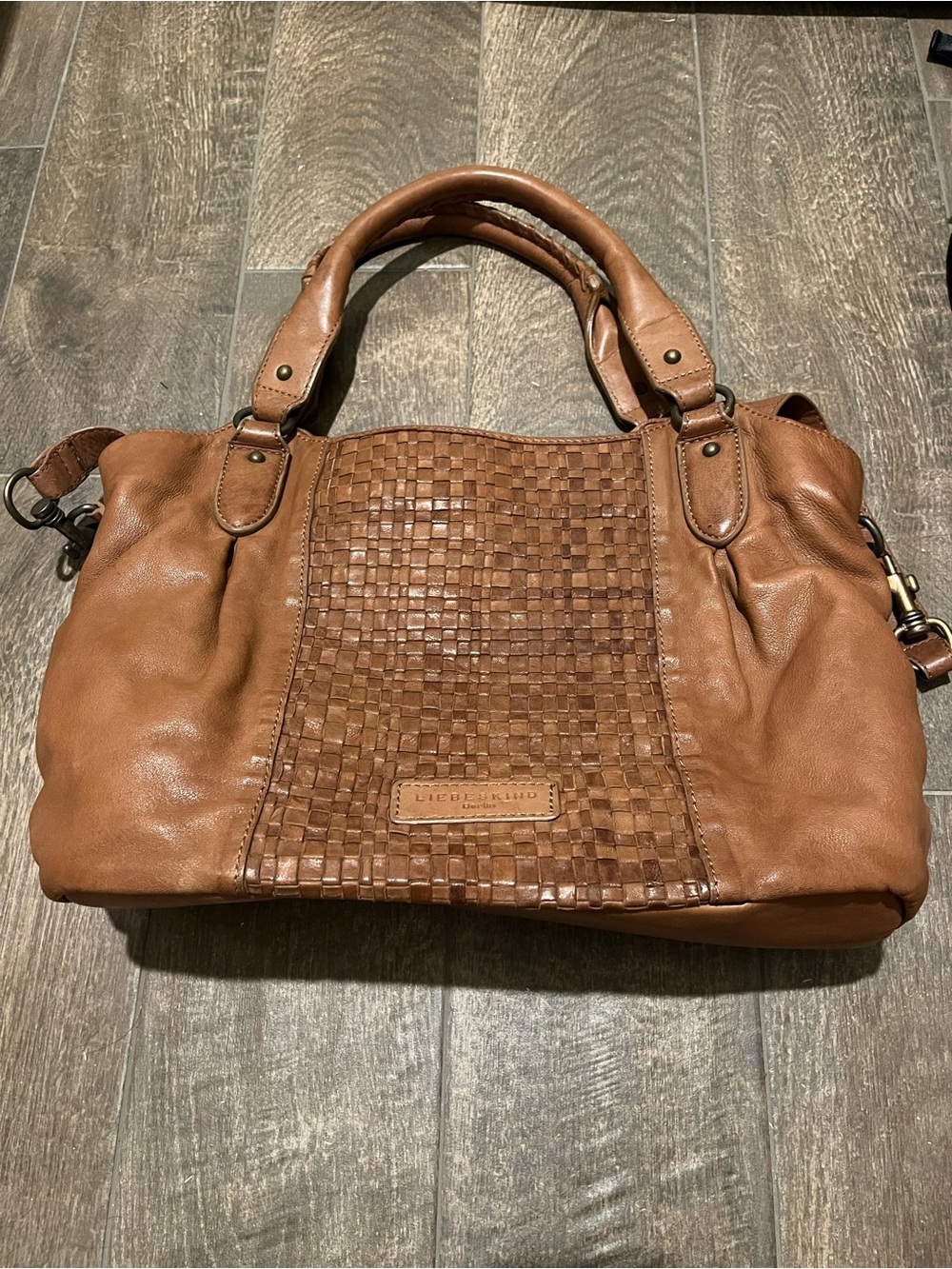 Liebeskind brown soft leather textured Satchel